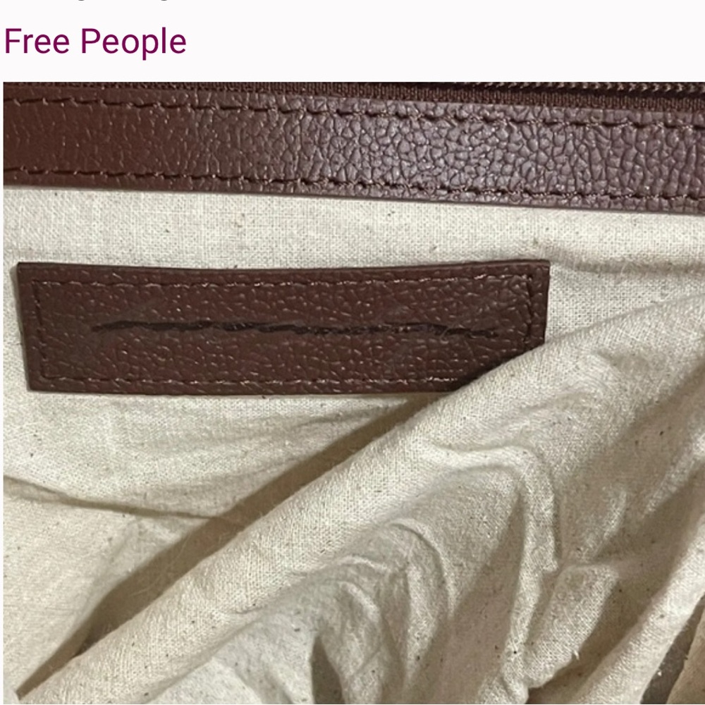 Free People Raffia Drawstring Backpack - Brown, Tan, Purple - Picture 9 of 11